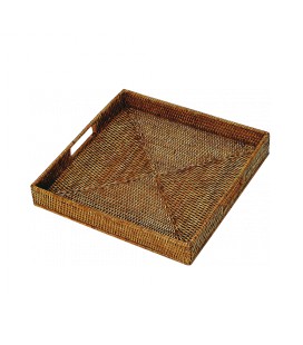Square tray Lucie - rattan honey