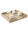 Square tray Toba - rattan white brushed