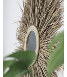 Grass mirror - miroir rond en herbes marines Ø100cm