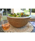Bowl Loris - Pyrex glass and rattan honey