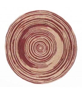 Lilo - tapis en jute rond tie-dye terracotta Ø140cm