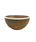 Bowl Loris - Pyrex glass and rattan honey