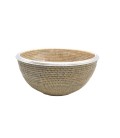 Bowl Loris - Pyrex glass and rattan honey