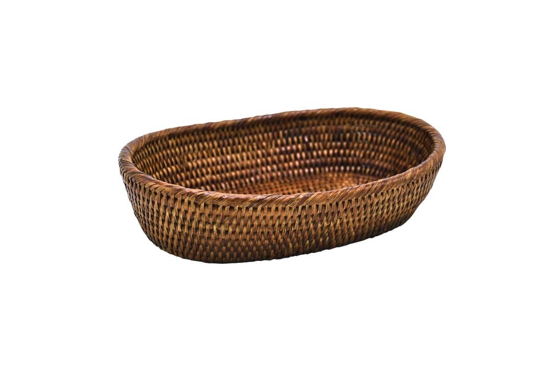 Grand Panier Ovale En Osier Pour Table - Dimensions 65 X 300 X 200 Mm - Pour Pain, Fruits, Présentation Alimentaire
