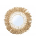 Ginger mirror - miroir rond en raphia et coquillages Ø100cm
