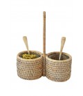 3 piece set of oil/vinegar Clara - white brushed