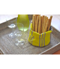 Square tray Lucie - rattan white brushed