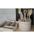 Range-utensils round-Coralie - rattan white brushed