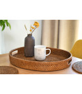 Oval platter Ophelia - rattan honey