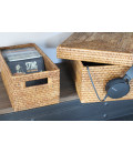 Range-CD Rack en rotin naturel coloris miel