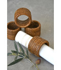 Rond de serviette en rotin naturel Paya miel (set de 2)