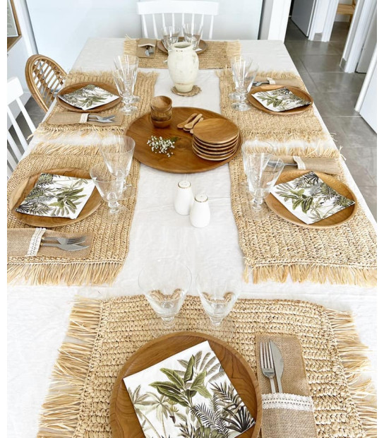 Lot De 6 Sets De Table Ovales En Jacinthe D'eau Naturelle, En