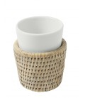 Glass bathroom Noré - rattan white brushed and porcelain