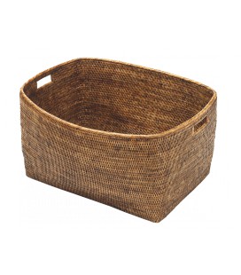 Trash can with handles Chatelaine - rattan honey