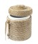 Ice bucket & tongs Gabriel - rattan white brushed