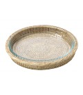 Pie dish cane and Pyrex Tristan - rattan white brushed
