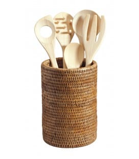 Pot utensil, cylindrical, Spoon - rattan honey