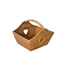 Small basket heart Kiss - rattan honey