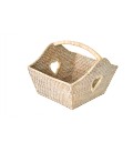 Small basket heart Kiss - rattan white brushed