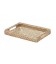 Petit plateau rectangulaire Taiki - rotin blanc cérusé