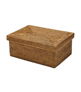 Box with lid Iris - rattan honey