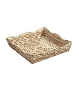 Plateau square wave Ode - rattan white brushed