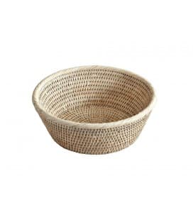 Bread basket round small model - white brushed