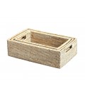 Set of 3 baskets Bastien - rattan white brushed