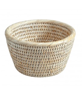 Round basket-Wali - rattan white brushed