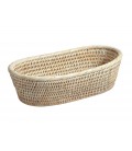 Bread basket Claries rattan white brushed