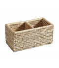 Trash 2 boxes for bathroom rattan white brushed and porcelain