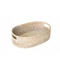 Oval basket Caitlin - rattan white brushed