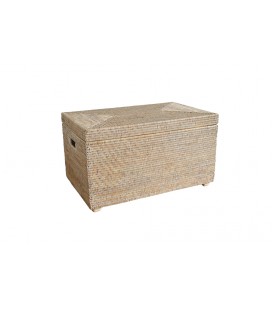 Safety deposit box reinforcements wood Connie - rattan white brushed
