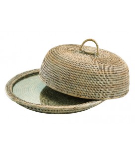 Bell for tea natural rattan - Bell colours white brushed