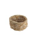 Woven basket Mundu leather and bamboo