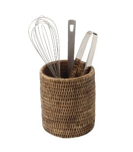 Pot utensil, cylindrical, Mélina - rattan honey